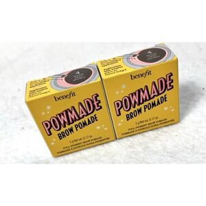 2 - BENEFIT Powmade Brow Pomade 4 WARM DEEP BROWN - New in Box